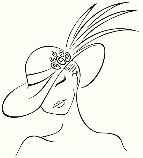 Vector illustration of Lady With Hat