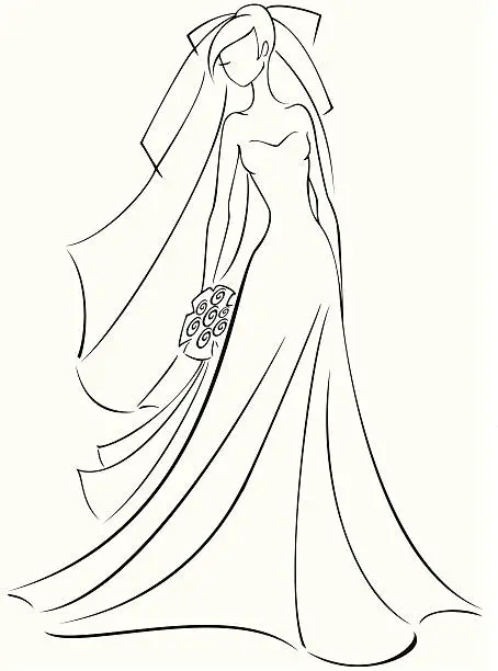 Vector illustration of Elegant Bride