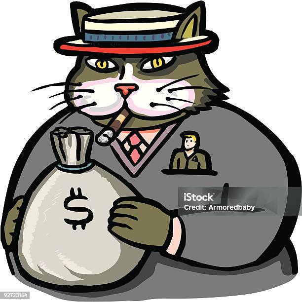 Толстый Кот — стоковая векторная графика и другие изображения на тему Без людей - Без людей, Богатство, Валюта
