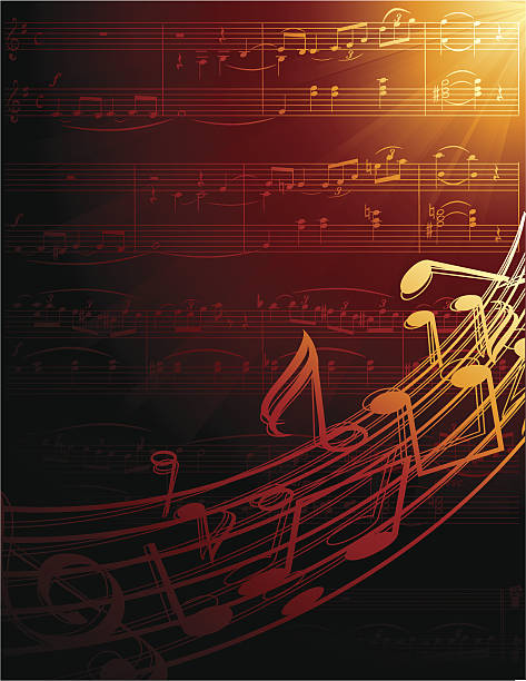 ilustrações, clipart, desenhos animados e ícones de vetor de fundo de música - music backgrounds musical note sheet music