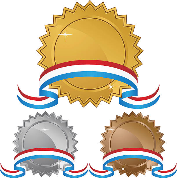 ilustrações de stock, clip art, desenhos animados e ícones de eua estrelas de medalhas - shield bronze gold silver