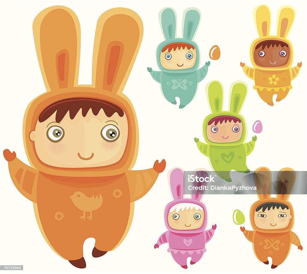 Mignon peu bunny-Bébé - clipart vectoriel de Asiatique de l'Est et du Sud-Est libre de droits