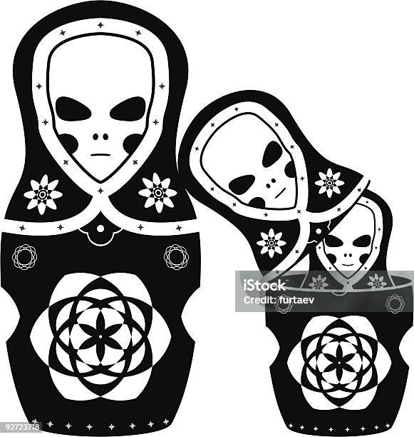 Matryoshka Et Famiglia - Immagini vettoriali stock e altre immagini di Matrioska - Matrioska, Disegno, Madre