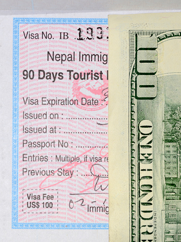 immigration passport stamp for Nepal