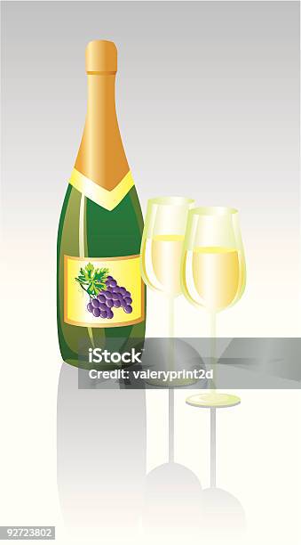 Шампанское — стоковая векторная графика и другие изображения на тему Алкоголь - напиток - Алкоголь - напиток, Без людей, Бокал для шампанского