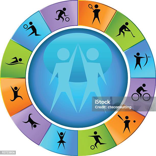 Sport Ruota - Immagini vettoriali stock e altre immagini di Basket - Basket, Cerchio, Ciclismo