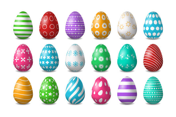 istock Vector set of realistic isolated easter eggs for decoration and covering on the white background. Concept of Happy Easter. 927238152