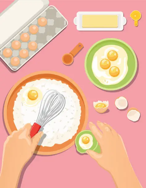 Vector illustration of Cooking and Baking From Above