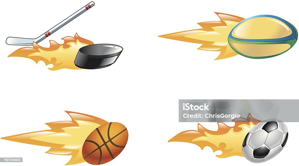 Shiny flaming sport icons  Fire - Natural Phenomenon stock vector