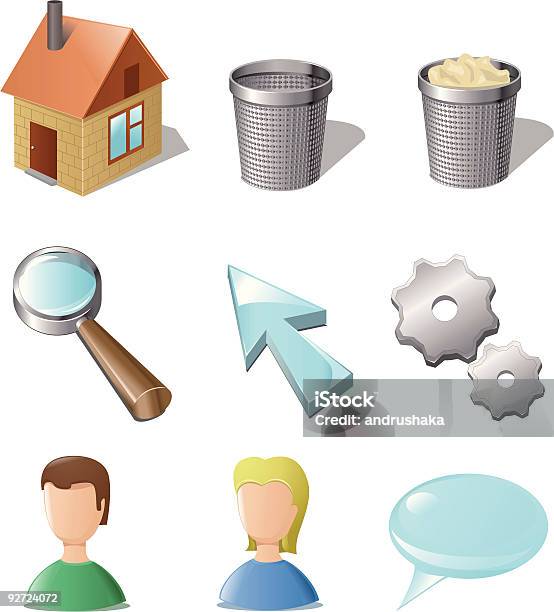 Internet Icons Set Stock Illustration - Download Image Now - Arrangement, Arrow Symbol, Brick