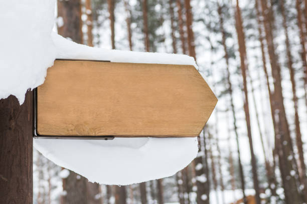 istock Wooden sign with snow on it 927240994