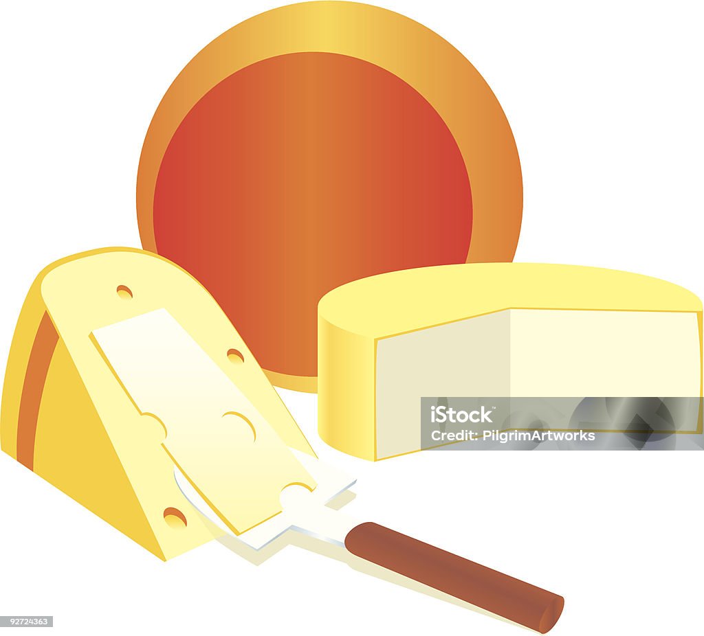 Formaggio isolato prodotti - arte vettoriale royalty-free di Bibita