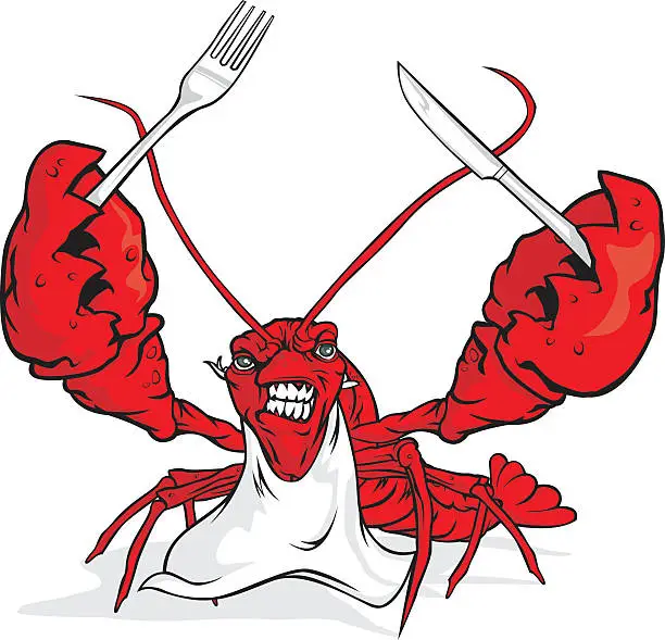 Vector illustration of Lobster Lunch
