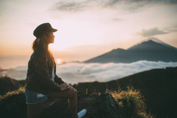 istock Beautiful woman hiker high on the mountain 927247770