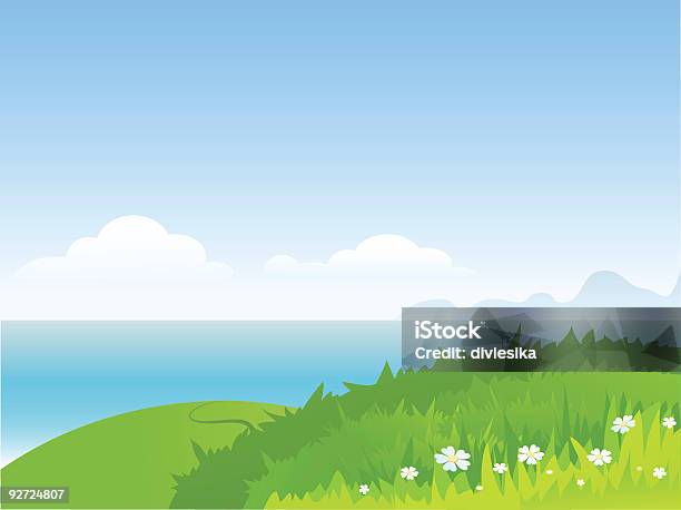 Summer Landscape Stock Illustration - Download Image Now - Hill, Meadow, Rural Scene