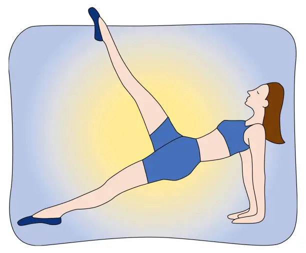 Vector illustration of Pilates series: Leg Pull-Up