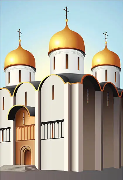 Vector illustration of Moscow church