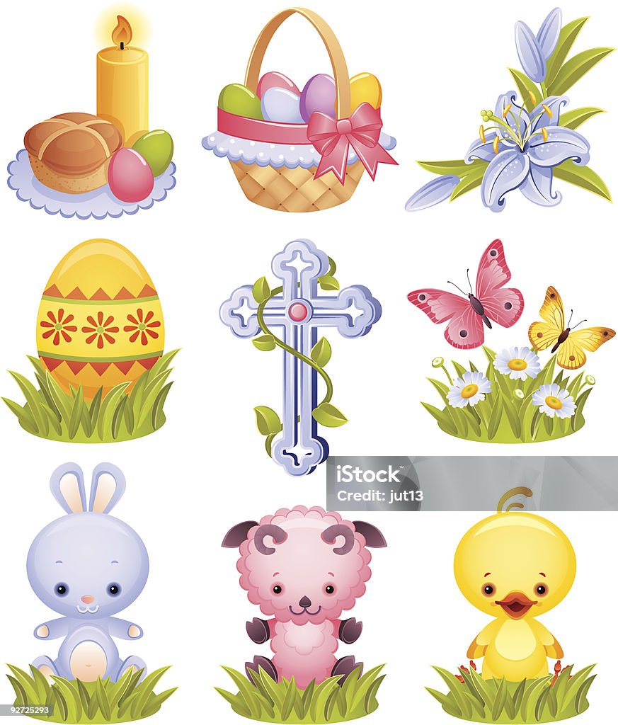 Wielkanoc ikony - Grafika wektorowa royalty-free (Bez ludzi)
