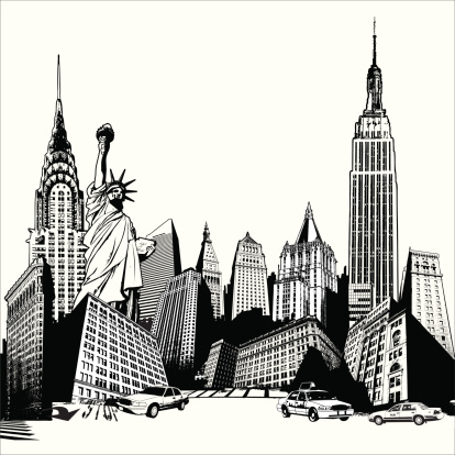 Stylized gritty New York Cityscape