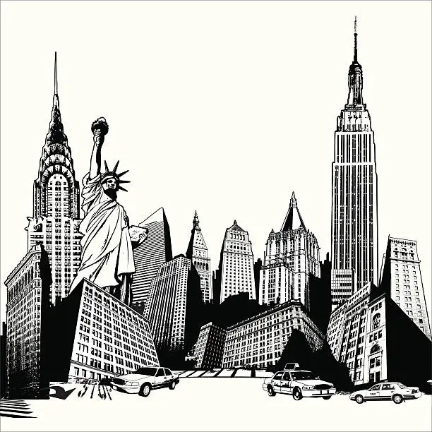 Vector illustration of Grungey New York Superscene