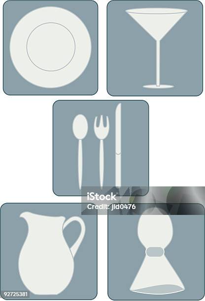 Icônes De Salle À Manger Vecteurs libres de droits et plus d'images vectorielles de Arranger - Arranger, Assiette, Boisson