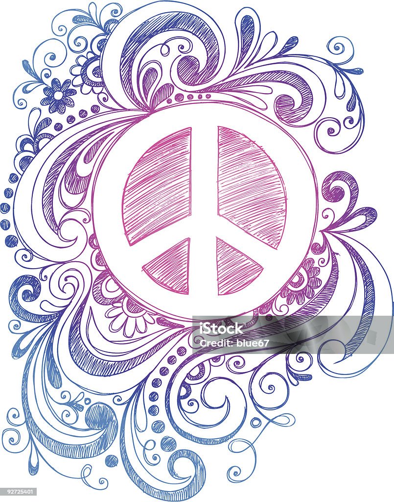 Sketchy Doodle Peace Sign Vector Illustration Hand-Drawn Sketchy Doodle Peace Sign Vector Illustration. Doodle stock vector