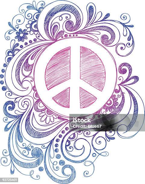 Sketchy Doodle Peace Sign Vector Illustration Stock Illustration - Download Image Now - Doodle, Fun, Peace Sign - Gesture