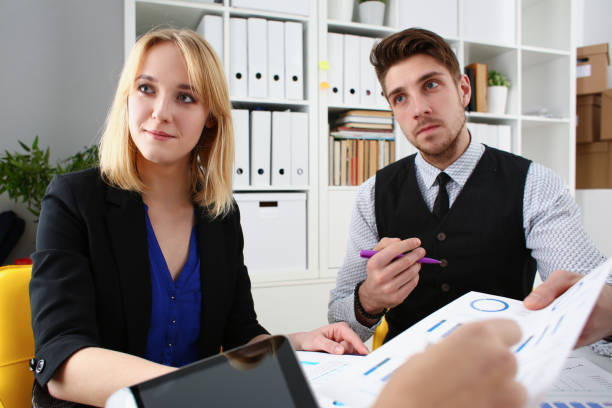 istock Group of people sit in office deliberate on 927256022