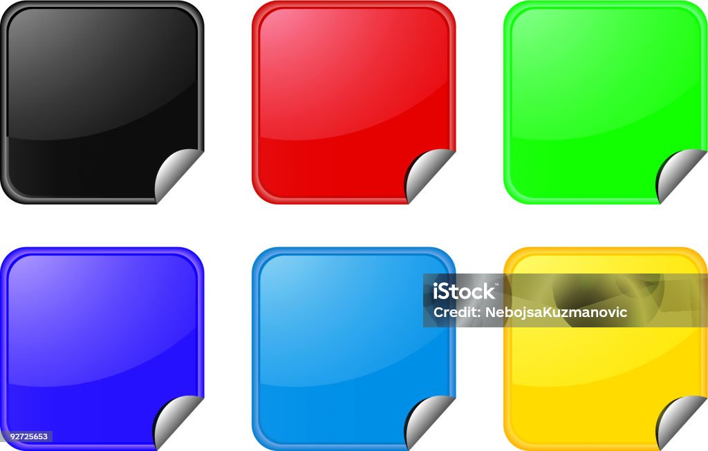 Shiny Sticker Vector Blank Shiny Stickers Stock Illustration - Download Image Now - Blank ...