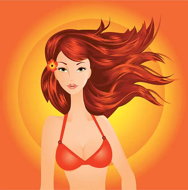 Vector illustration of Hot Summer