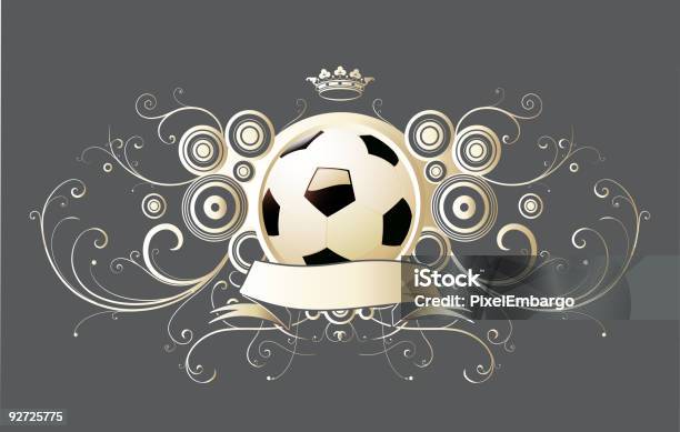 Emblema De Futebol - Arte vetorial de stock e mais imagens de Arte - Arte, Atividade, Bola