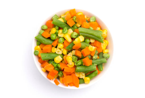 istock Steamed Mixed Vegetables Isolated on a White Background 927258248