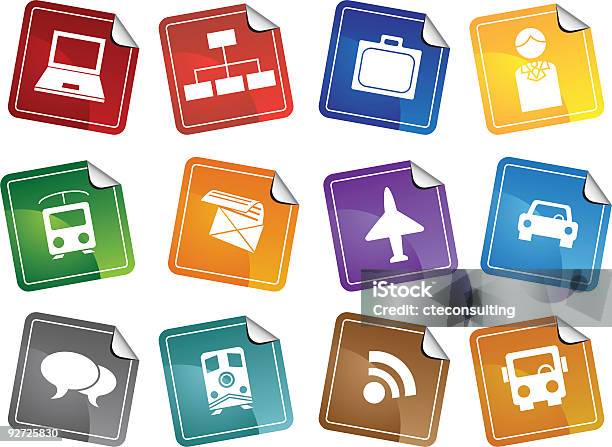 Business Travel Set Stock Illustration - Download Image Now - Adult, Airplane, Briefcase