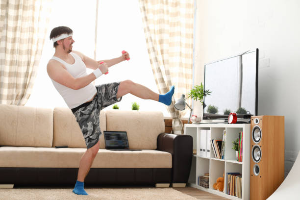istock Young handsome man in shorts and 927258424