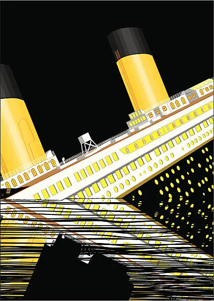 Vector illustration of The Titanic sinking