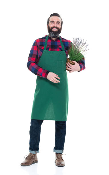 istock Male florist holding plants 927263706