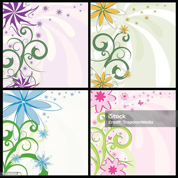 Spring Flower Backgrounds Stock Illustration - Download Image Now - Art, Artist, Blue