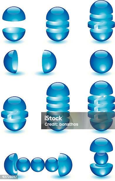 Parts Of Glass Blue Balls Stock Illustration - Download Image Now - Blue, Color Image, Communication