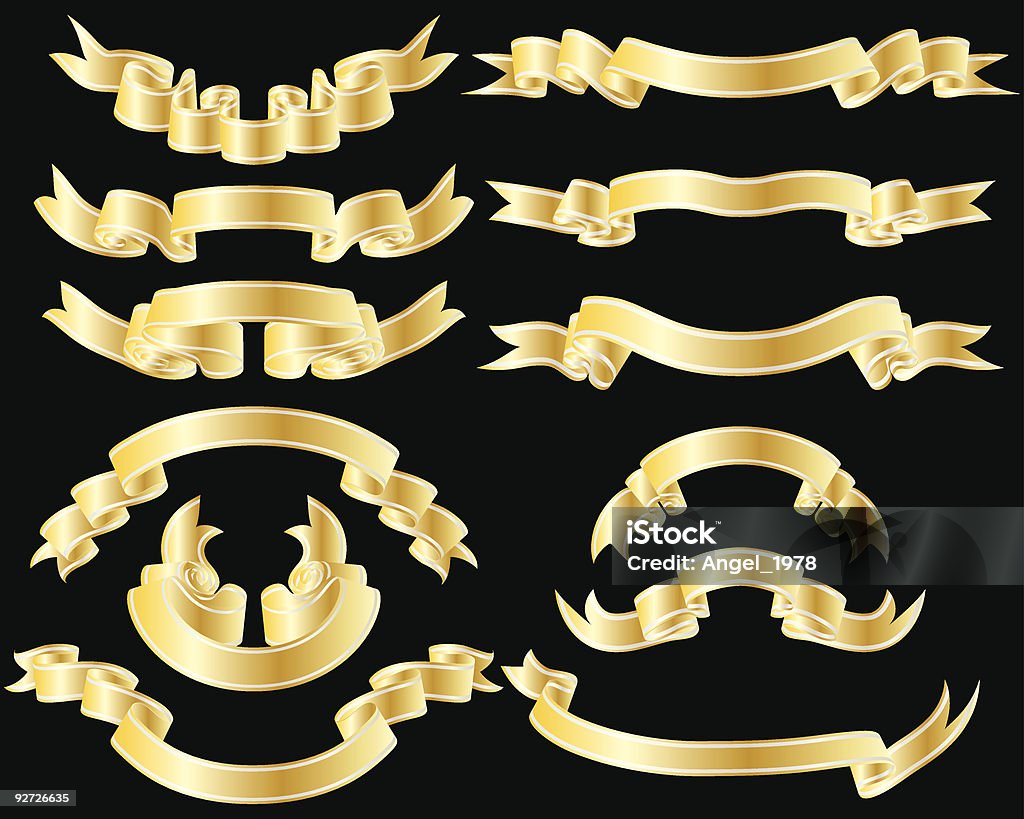 Cintas de oro - arte vectorial de Abstracto libre de derechos