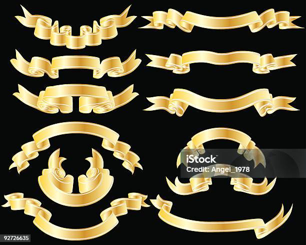 Ilustración de Cintas De Oro y más Vectores Libres de Derechos de Abstracto - Abstracto, Acontecimiento, Acurrucado
