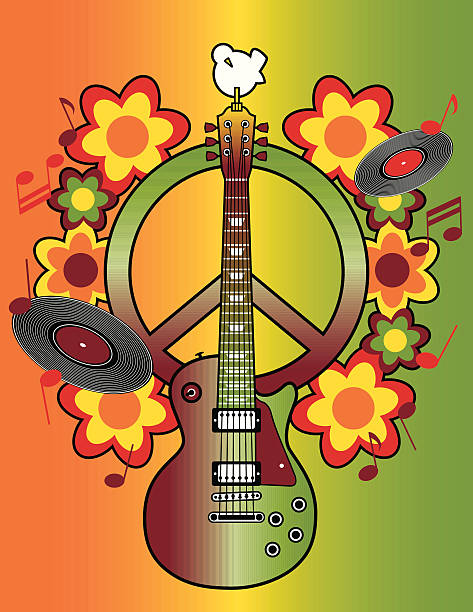 Woodstock Tribute II  1969 stock illustrations