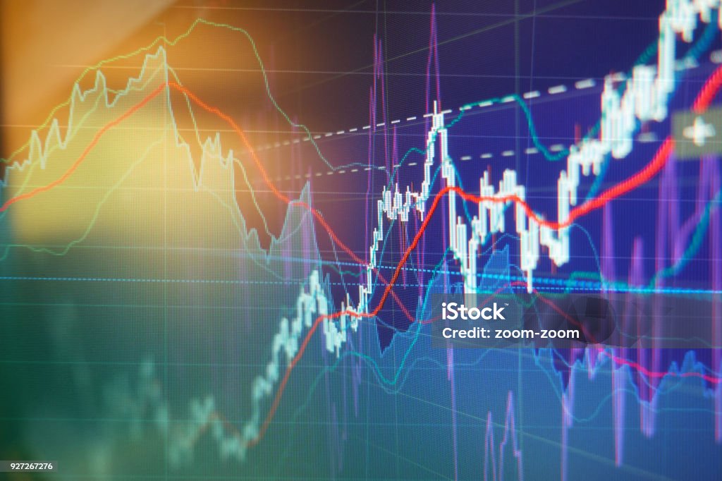 Graph charts of stock market Graph charts of stock market investment trading - business background Initial Public Offering Stock Photo