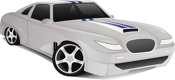 konzept muskel auto - racecar color image illustration technique speed stock-grafiken, -clipart, -cartoons und -symbole