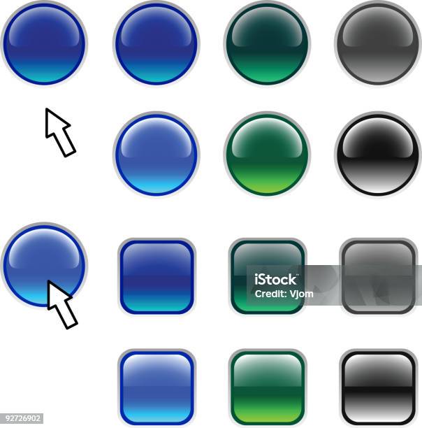 Вебкнопок — стоковая векторная графика и другие изображения на тему Без людей - Без людей, Блестящий, Вариация