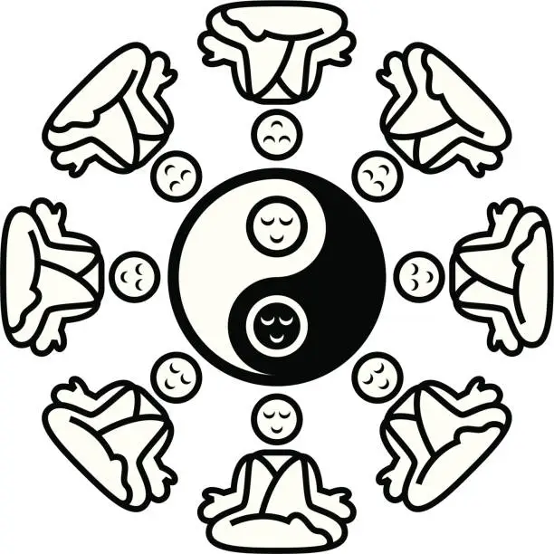 Vector illustration of Meditation Zen Circle