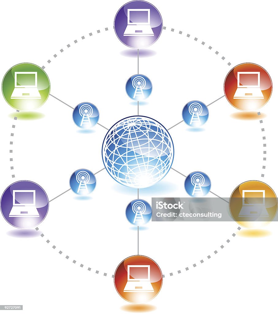 Computer Network Stock Illustration - Download Image Now - Broadcasting ...