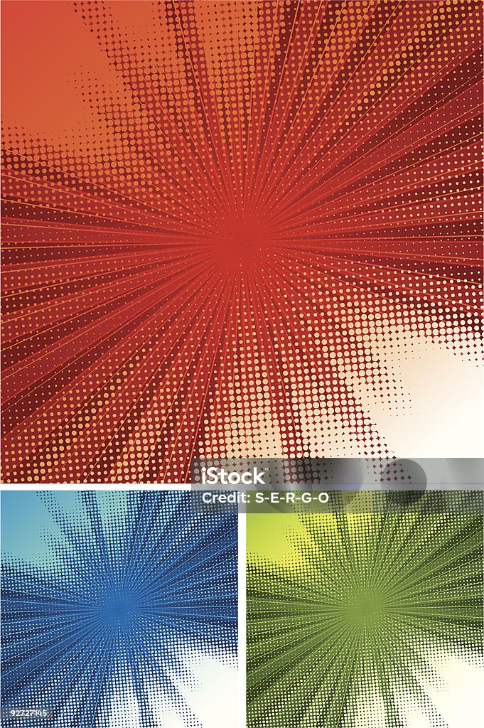 Halftone Rays Halftone Rays Background Stock Illustration - Download Image Now ...