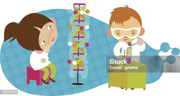 Bambini Chimica Set - Immagini vettoriali stock e altre immagini di DNA - DNA, Fumetto - Creazione artistica, Modello della doppia elica
