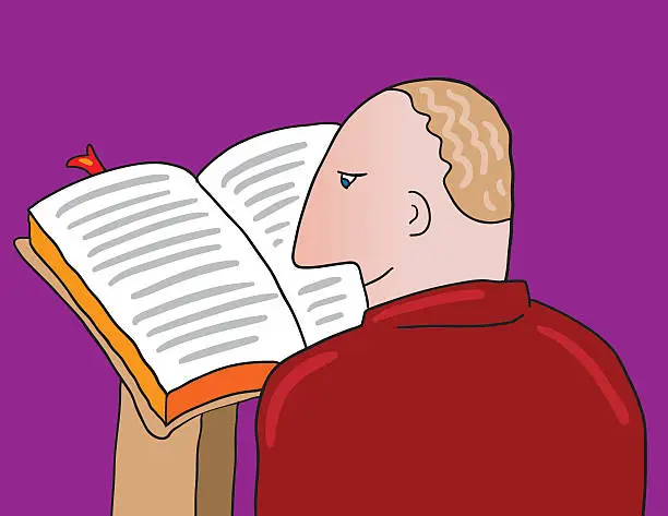 Vector illustration of reading a book