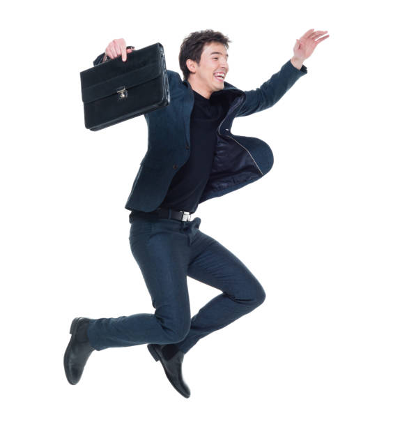istock Attractive businessman jumping 927274206